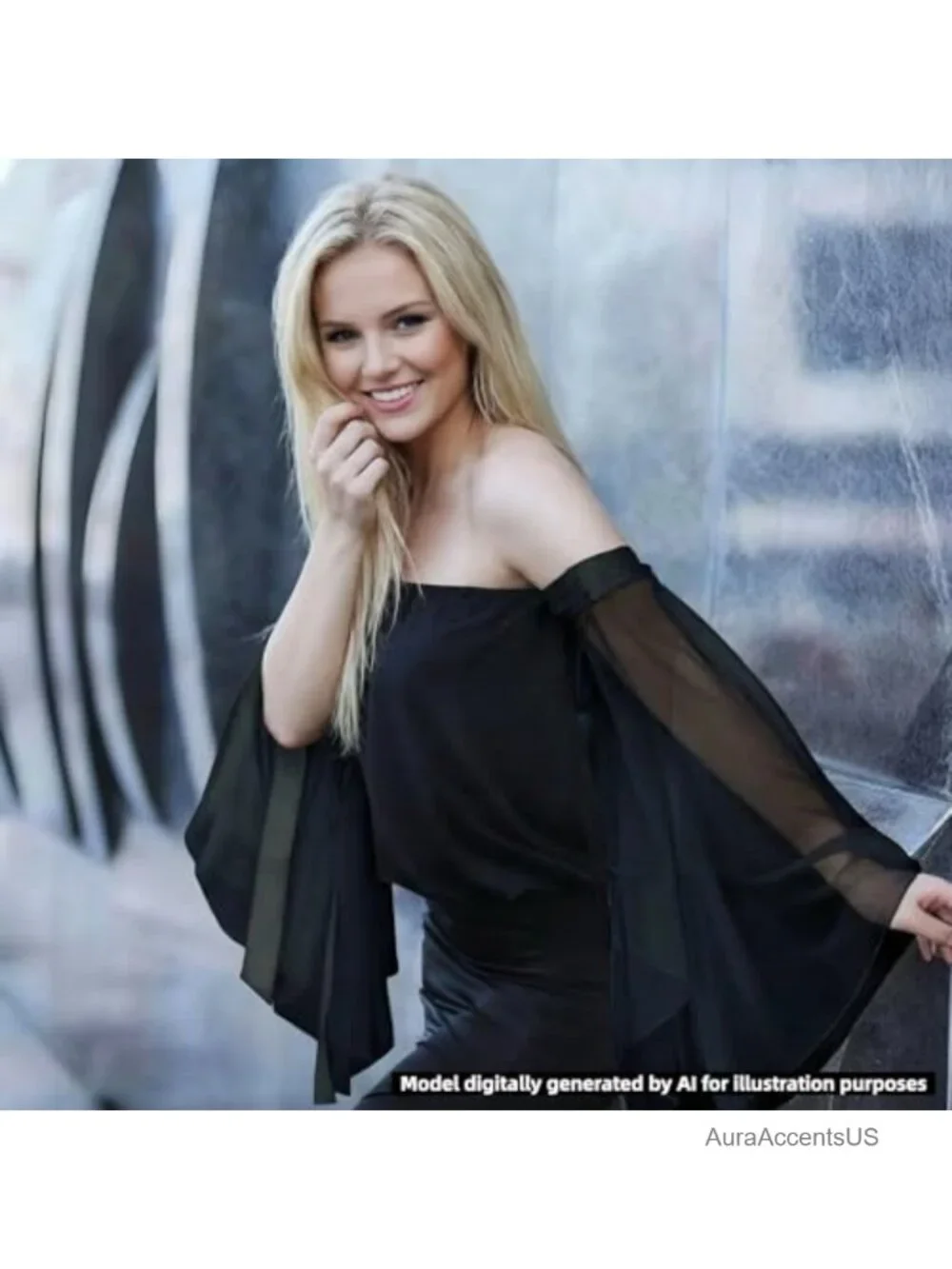 2 Pair Detachable Bell Sleeves with Tie Strings, Elegant Chiffon Victorian